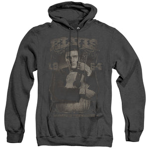 AN OFFCIALLY LICENSED ELVIS PRESLEY 1954 ADULT UNISEX HEATHER PULLOVER HOODIE BLACK
