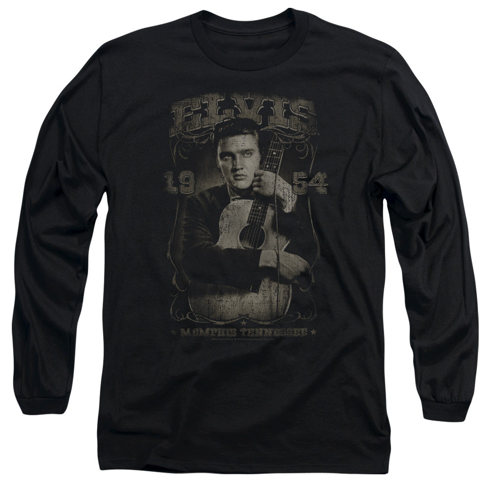AN OFFCIALLY LICENSED ELVIS PRESLEY 1954 MEN'S LONG SLEEVE T-SHIRT BLACK