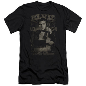 AN OFFCIALLY LICENSED ELVIS PRESLEY 1954 MEN'S PREMIUM SLIM FIT T-SHIRT BLACK