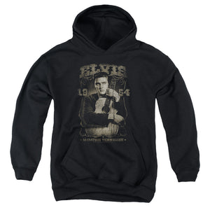 AN OFFCIALLY LICENSED ELVIS PRESLEY 1954 YOUTH HOODIE BLACK