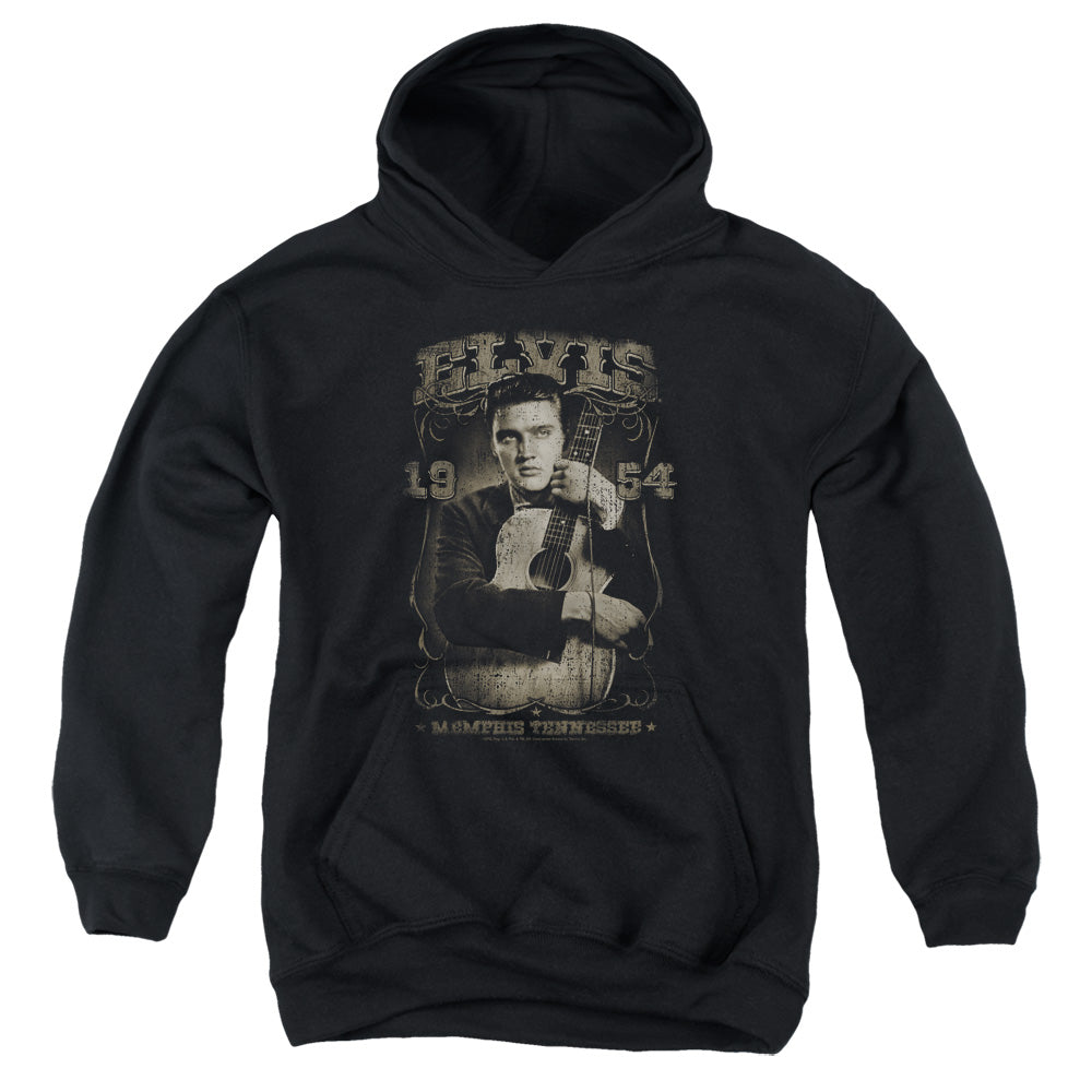 AN OFFCIALLY LICENSED ELVIS PRESLEY 1954 YOUTH HOODIE BLACK