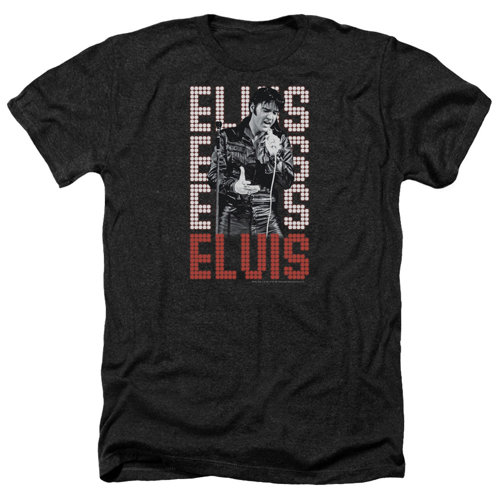 AN OFFCIALLY LICENSED ELVIS PRESLEY 1968 MEN'S HEATHER T-SHIRT CHARCOAL