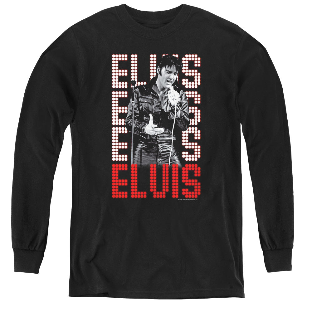 AN OFFCIALLY LICENSED ELVIS PRESLEY 1968 YOUTH LONG SLEEVE T-SHIRT BLACK