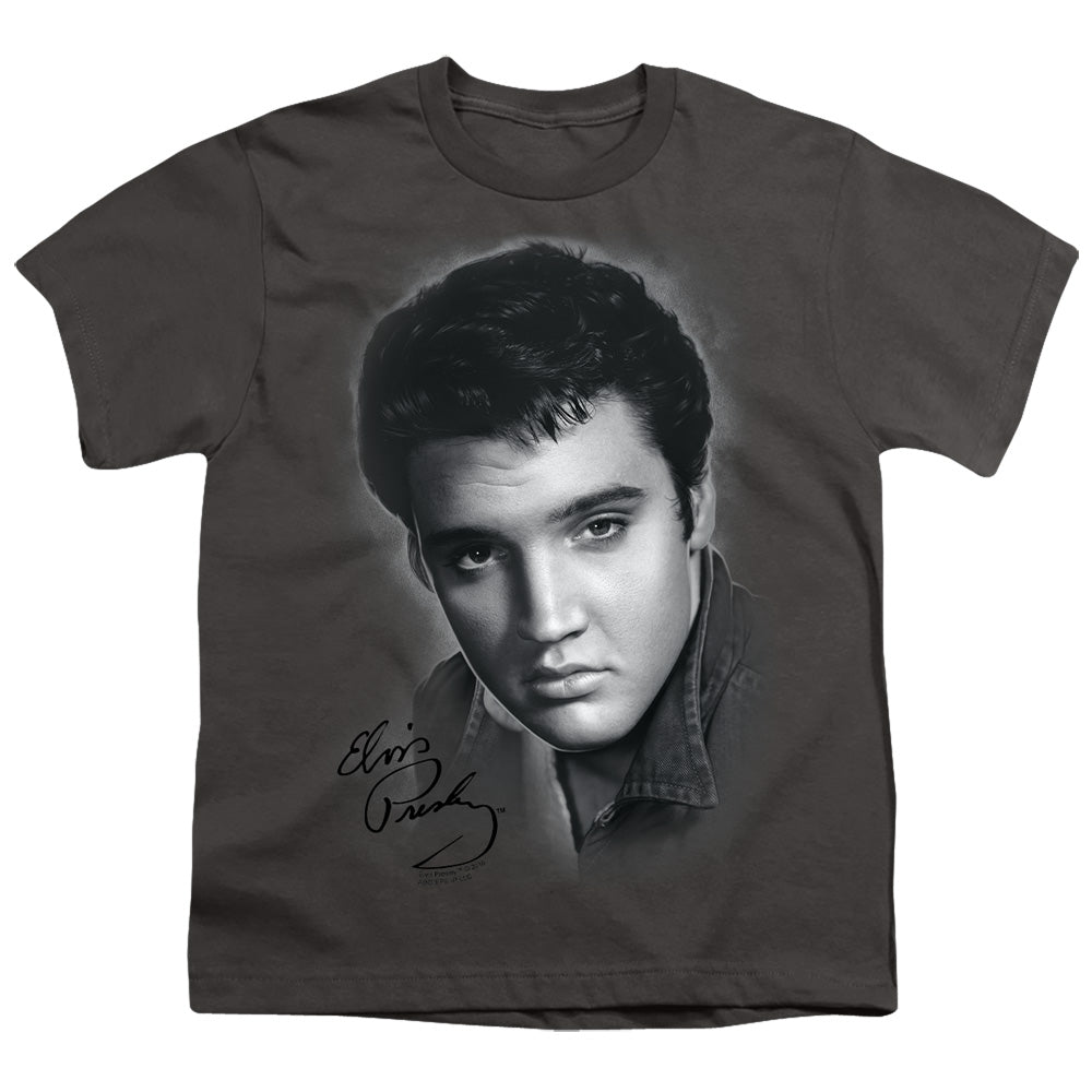 Elvis Presley Grey Portrait Licensed Kid's T-Shirt (Ages 4-7) XS-MD