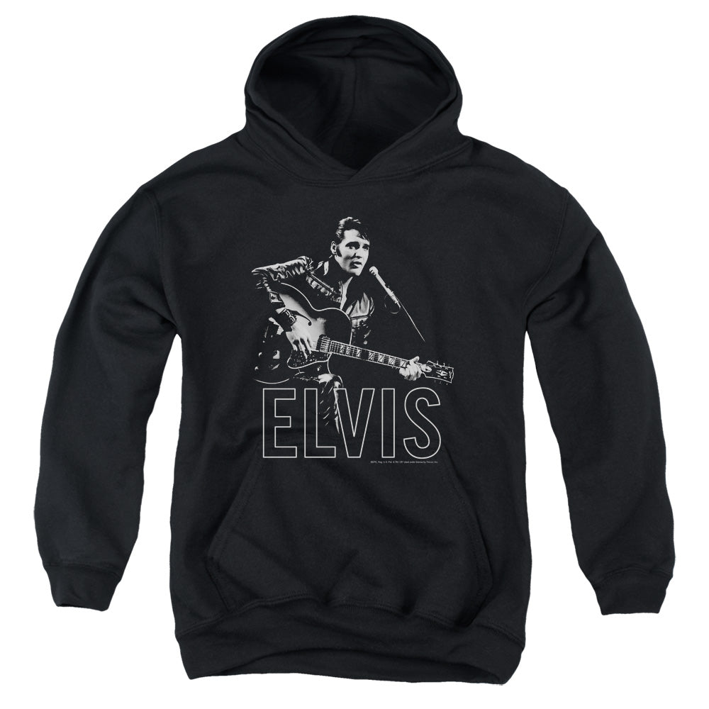 AN OFFCIALLY LICENSED ELVIS PRESLEY GUITAR IN HAND YOUTH HOODIE BLACK