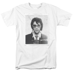 AN OFFCIALLY LICENSED ELVIS PRESLEY FRAMED MEN'S REGULAR FIT T-SHIRT WHITE