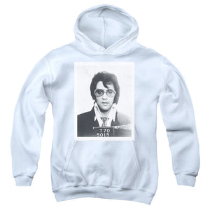 AN OFFCIALLY LICENSED ELVIS PRESLEY FRAMED YOUTH HOODIE WHITE