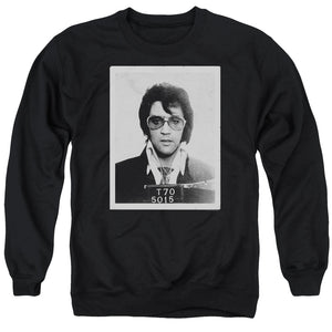 AN OFFCIALLY LICENSED ELVIS PRESLEY FRAMED ADULT UNISEX CREWNECK SWEATSHIRT BLACK