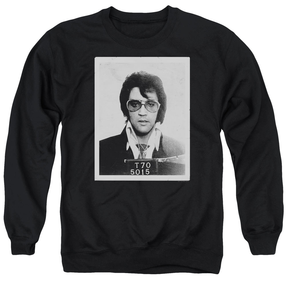 AN OFFCIALLY LICENSED ELVIS PRESLEY FRAMED ADULT UNISEX CREWNECK SWEATSHIRT BLACK