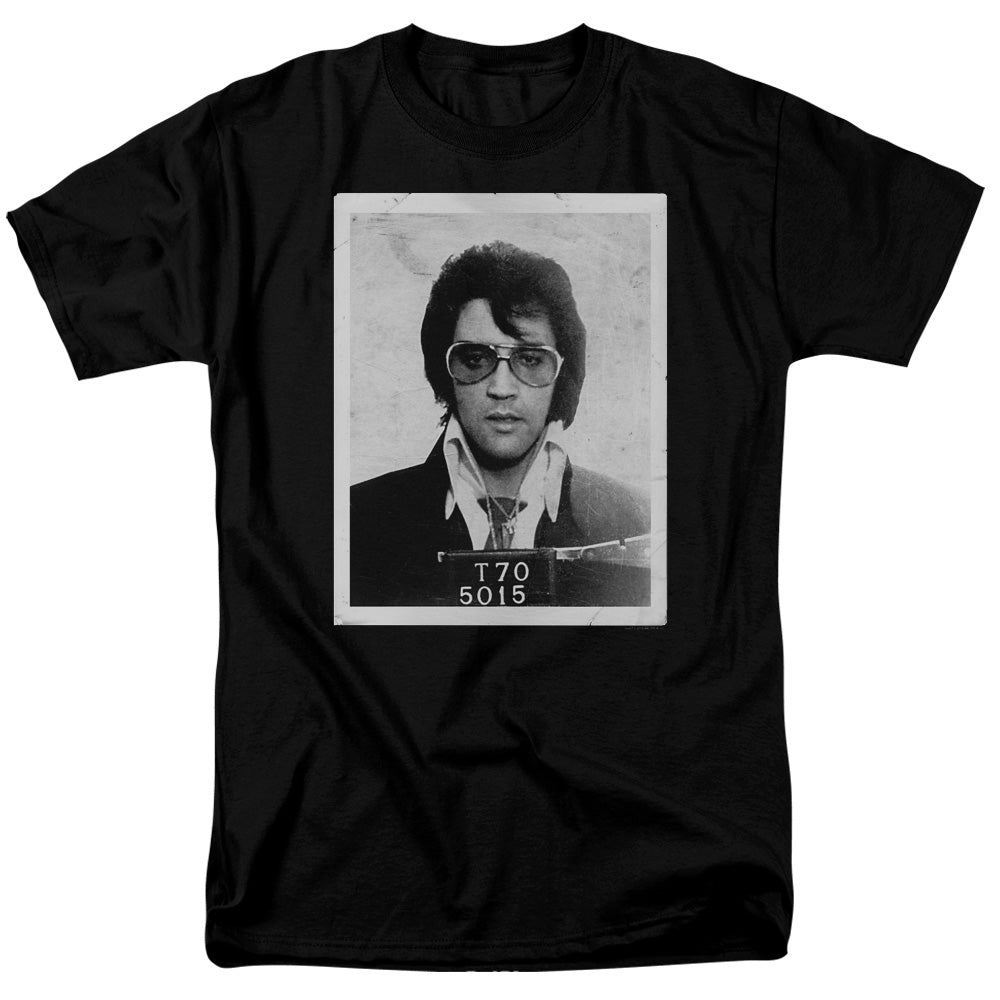 AN OFFCIALLY LICENSED ELVIS PRESLEY FRAMED MEN'S REGULAR FIT T-SHIRT BLACK