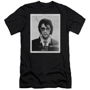 AN OFFCIALLY LICENSED ELVIS PRESLEY FRAMED MEN'S PREMIUM SLIM FIT T-SHIRT BLACK