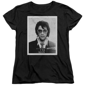 AN OFFCIALLY LICENSED ELVIS PRESLEY FRAMED WOMEN'S REGULAR FIT T-SHIRT BLACK