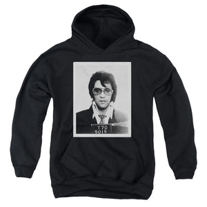 AN OFFCIALLY LICENSED ELVIS PRESLEY FRAMED YOUTH HOODIE BLACK