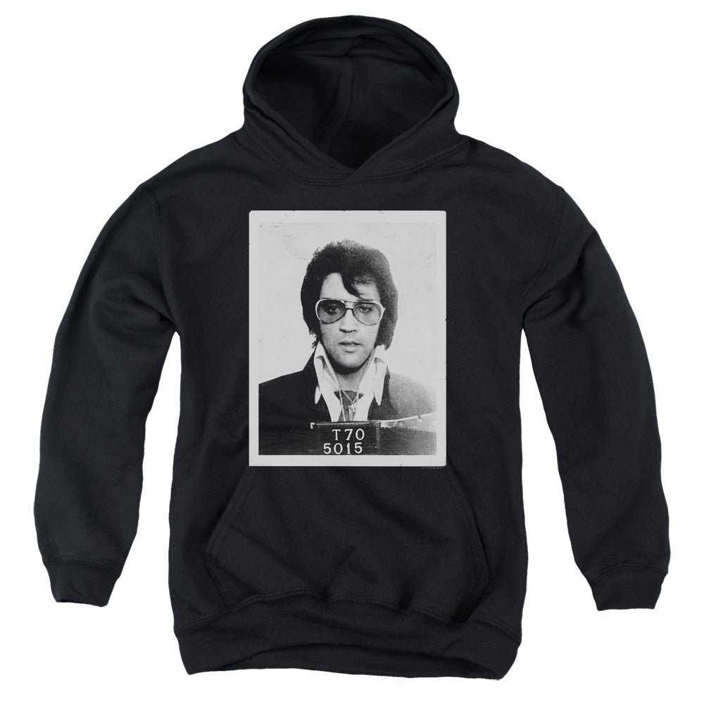 AN OFFCIALLY LICENSED ELVIS PRESLEY FRAMED YOUTH HOODIE BLACK