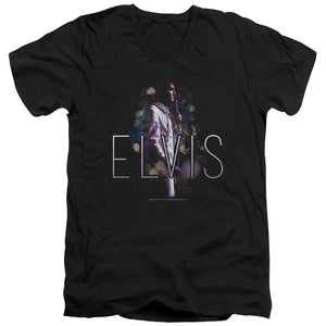 AN OFFCIALLY LICENSED ELVIS PRESLEY DREAM STATE MEN'S V-NECK T-SHIRT BLACK