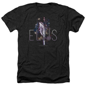 AN OFFCIALLY LICENSED ELVIS PRESLEY DREAM STATE MEN'S HEATHER T-SHIRT CHARCOAL