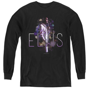 AN OFFCIALLY LICENSED ELVIS PRESLEY DREAM STATE YOUTH LONG SLEEVE T-SHIRT BLACK