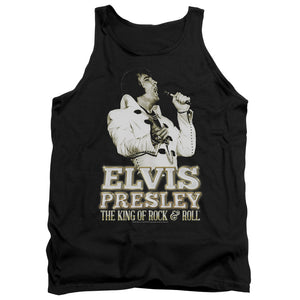 AN OFFCIALLY LICENSED ELVIS PRESLEY GOLDEN ADULT UNISEX TANK TOP BLACK