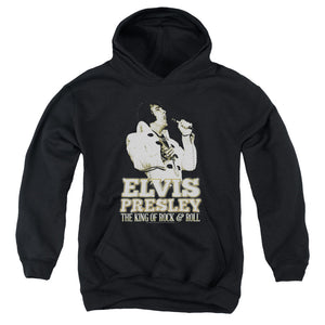 AN OFFCIALLY LICENSED ELVIS PRESLEY GOLDEN YOUTH HOODIE BLACK