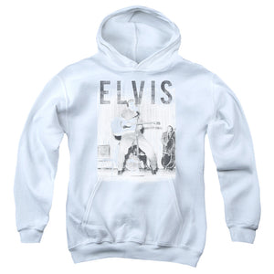 AN OFFCIALLY LICENSED ELVIS PRESLEY WITH THE BAND YOUTH HOODIE WHITE