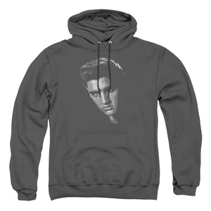 AN OFFCIALLY LICENSED ELVIS PRESLEY AMERICAN IDOL ADULT UNISEX PULLOVER HOODIE CHARCOAL