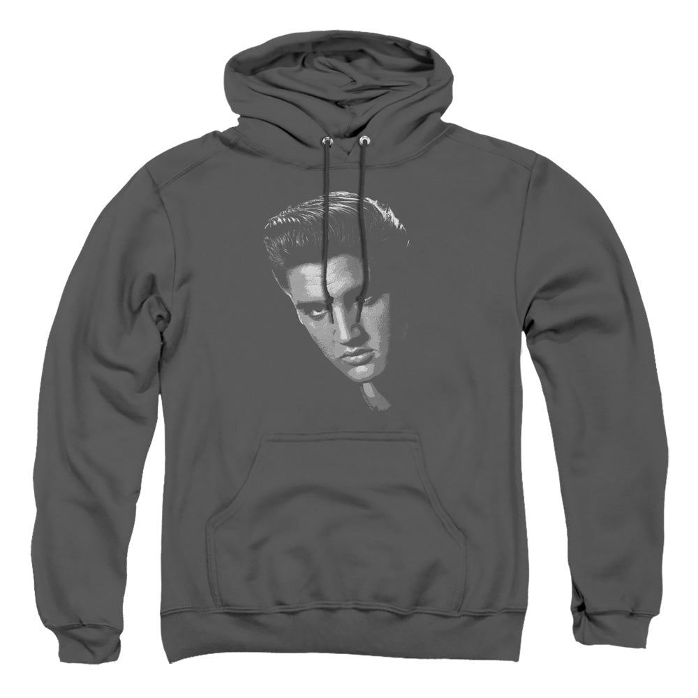 AN OFFCIALLY LICENSED ELVIS PRESLEY AMERICAN IDOL ADULT UNISEX PULLOVER HOODIE CHARCOAL