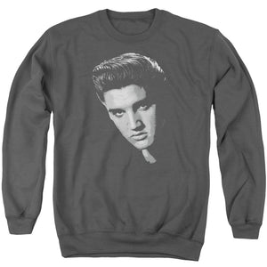AN OFFCIALLY LICENSED ELVIS PRESLEY AMERICAN IDOL ADULT UNISEX CREWNECK SWEATSHIRT CHARCOAL