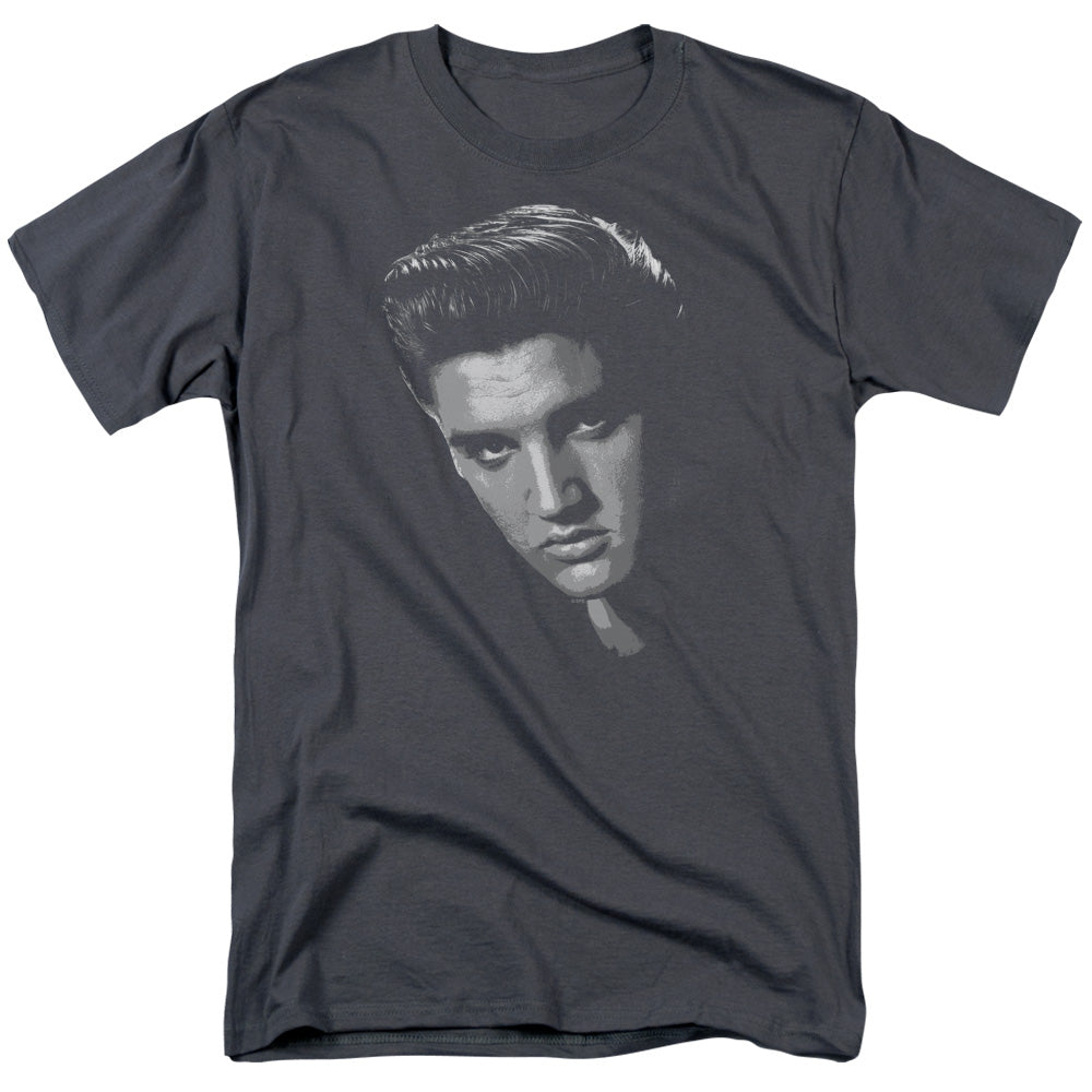 AN OFFCIALLY LICENSED ELVIS PRESLEY AMERICAN IDOL MEN'S REGULAR FIT T-SHIRT CHARCOAL