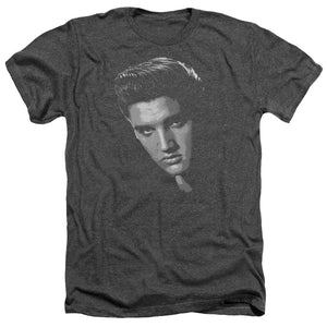AN OFFCIALLY LICENSED ELVIS PRESLEY AMERICAN IDOL MEN'S HEATHER T-SHIRT CHARCOAL