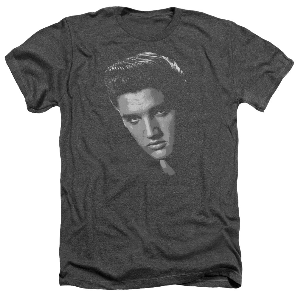 AN OFFCIALLY LICENSED ELVIS PRESLEY AMERICAN IDOL MEN'S HEATHER T-SHIRT CHARCOAL