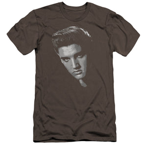 AN OFFCIALLY LICENSED ELVIS PRESLEY AMERICAN IDOL MEN'S PREMIUM SLIM FIT T-SHIRT CHARCOAL