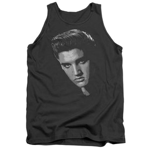 AN OFFCIALLY LICENSED ELVIS PRESLEY AMERICAN IDOL ADULT UNISEX TANK TOP CHARCOAL