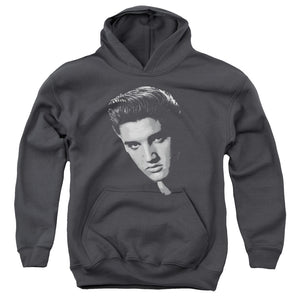 AN OFFCIALLY LICENSED ELVIS PRESLEY AMERICAN IDOL YOUTH HOODIE CHARCOAL