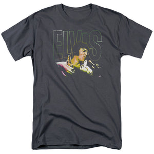 AN OFFCIALLY LICENSED ELVIS PRESLEY MULTICOLORED MEN'S REGULAR FIT T-SHIRT CHARCOAL