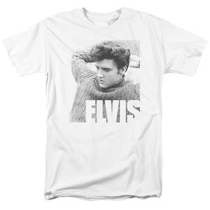 AN OFFCIALLY LICENSED ELVIS PRESLEY RELAXING MEN'S REGULAR FIT T-SHIRT WHITE