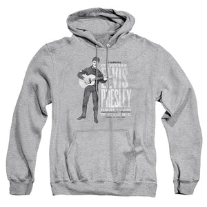 AN OFFCIALLY LICENSED ELVIS PRESLEY IN PERSON ADULT UNISEX PULLOVER HOODIE ATHLETIC HEATHER