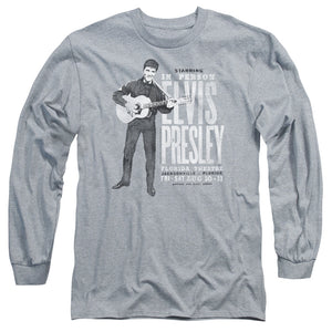 AN OFFCIALLY LICENSED ELVIS PRESLEY IN PERSON MEN'S LONG SLEEVE T-SHIRT ATHLETIC HEATHER
