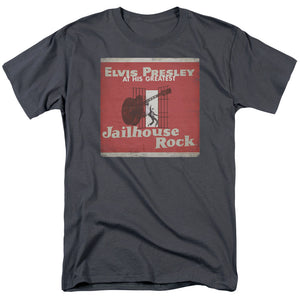 AN OFFCIALLY LICENSED ELVIS PRESLEY GREATEST MEN'S REGULAR FIT T-SHIRT CHARCOAL