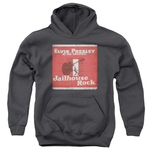 AN OFFCIALLY LICENSED ELVIS PRESLEY GREATEST YOUTH HOODIE CHARCOAL