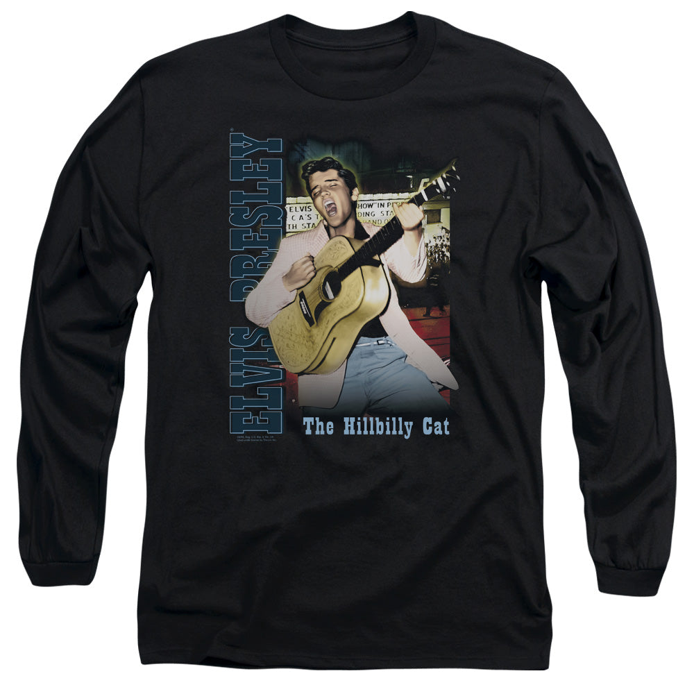 AN OFFCIALLY LICENSED ELVIS PRESLEY MEMPHIS MEN'S LONG SLEEVE T-SHIRT BLACK