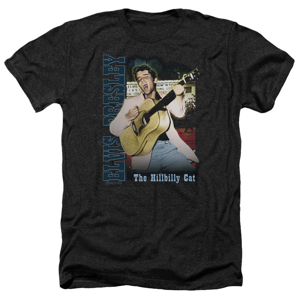AN OFFCIALLY LICENSED ELVIS PRESLEY MEMPHIS MEN'S HEATHER T-SHIRT CHARCOAL