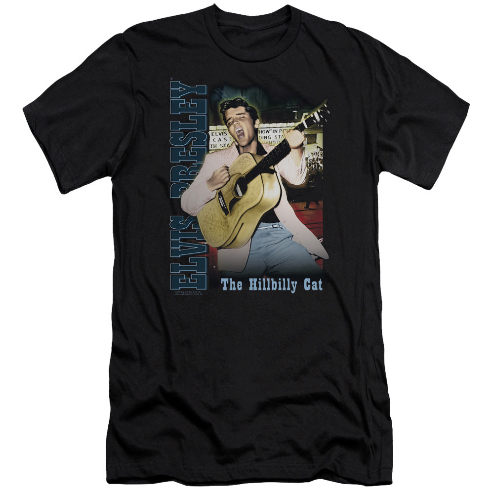 AN OFFCIALLY LICENSED ELVIS PRESLEY MEMPHIS MEN'S PREMIUM SLIM FIT T-SHIRT BLACK