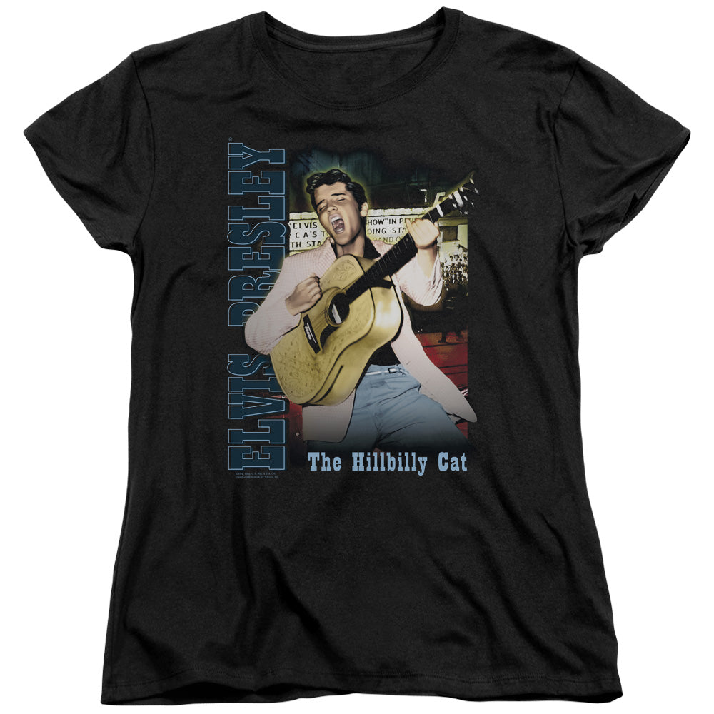 AN OFFCIALLY LICENSED ELVIS PRESLEY MEMPHIS WOMEN'S REGULAR FIT T-SHIRT BLACK