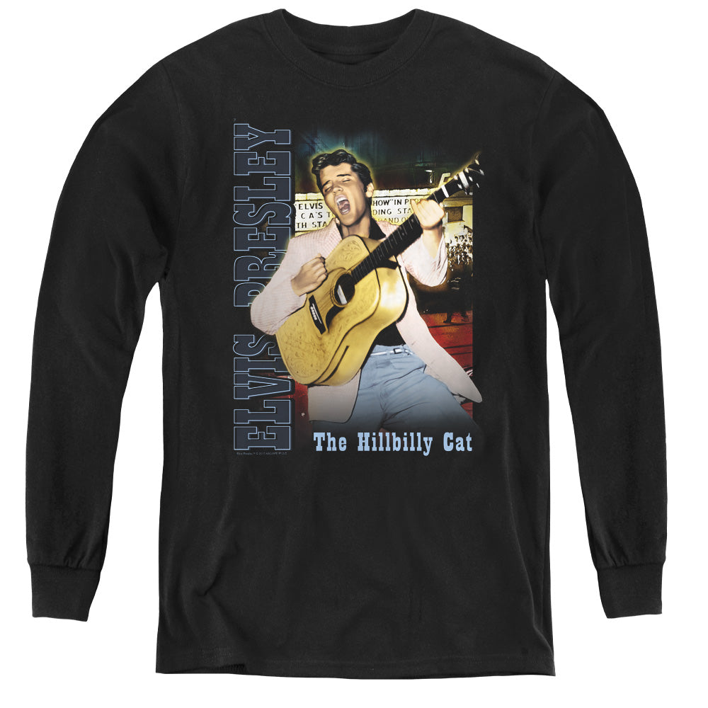 AN OFFCIALLY LICENSED ELVIS PRESLEY MEMPHIS YOUTH LONG SLEEVE T-SHIRT BLACK