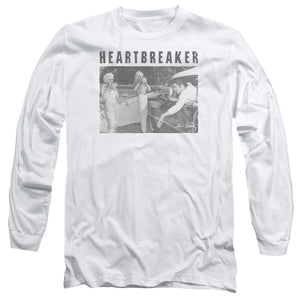 AN OFFCIALLY LICENSED ELVIS PRESLEY HEARTBREAKER MEN'S LONG SLEEVE T-SHIRT WHITE