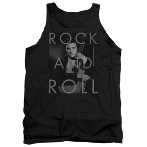 AN OFFCIALLY LICENSED ELVIS PRESLEY ROCK AND ROLL ADULT UNISEX TANK TOP BLACK
