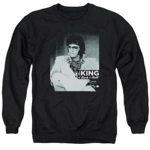 AN OFFCIALLY LICENSED ELVIS PRESLEY GOOD TO BE ADULT UNISEX CREWNECK SWEATSHIRT BLACK