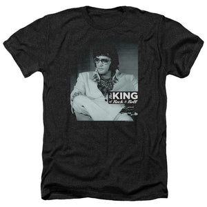 AN OFFCIALLY LICENSED ELVIS PRESLEY GOOD TO BE MEN'S HEATHER T-SHIRT CHARCOAL