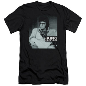 AN OFFCIALLY LICENSED ELVIS PRESLEY GOOD TO BE MEN'S PREMIUM SLIM FIT T-SHIRT BLACK