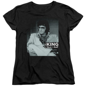 AN OFFCIALLY LICENSED ELVIS PRESLEY GOOD TO BE WOMEN'S REGULAR FIT T-SHIRT BLACK